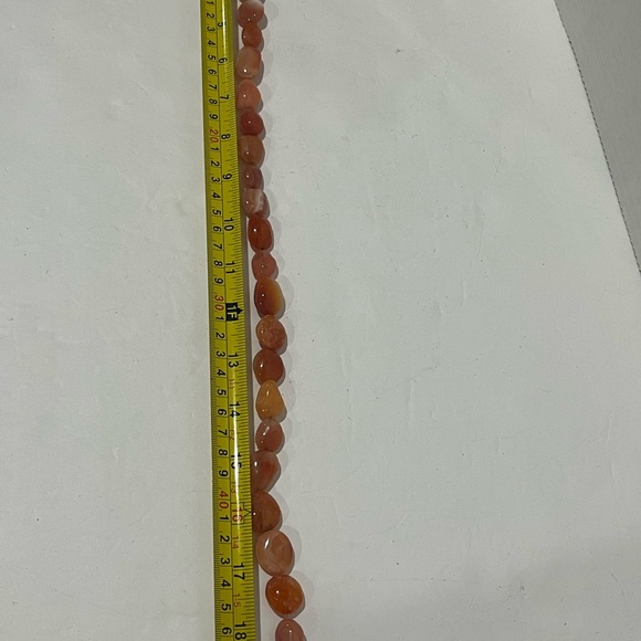 Polished Carnelian Red Agate Gemstones Chunky Necklace - 18 Inch - Picture 4 of 4